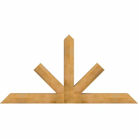 Ekena Millwork Saratoga Rough Sawn Timber Gable Bracket, Western Red Cedar, 84"W x 42"H x 6"D x 6"F, 12/12 Pitch GBW084X42X0606SAR00RWR
